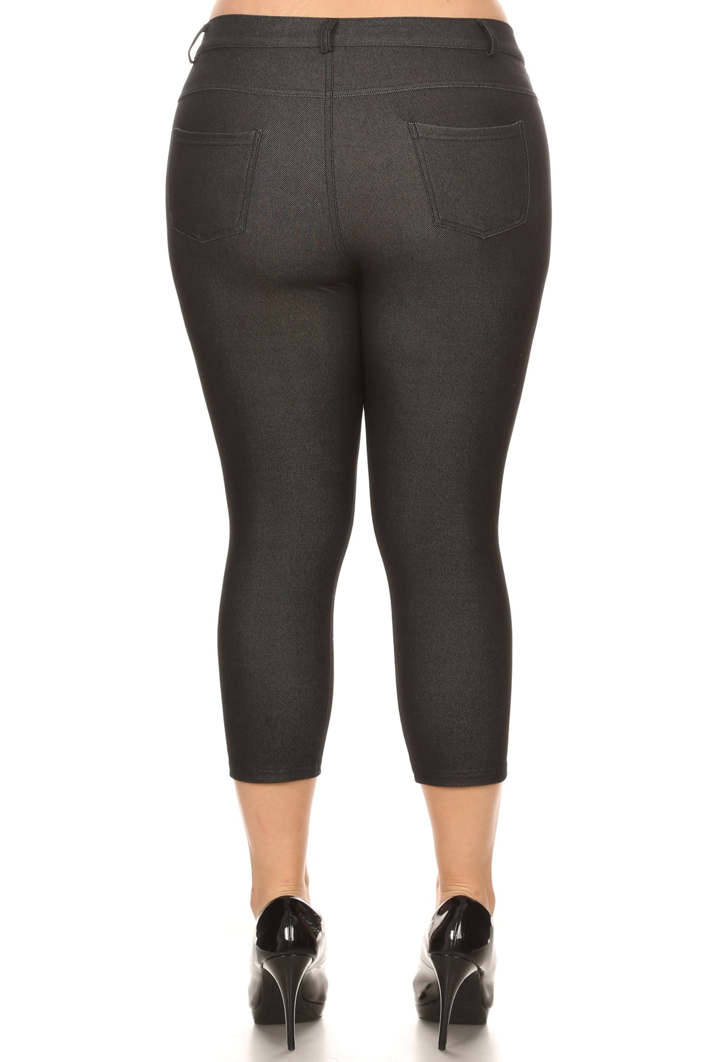 Double Take 5 Pocket Capri Jeggings - Black