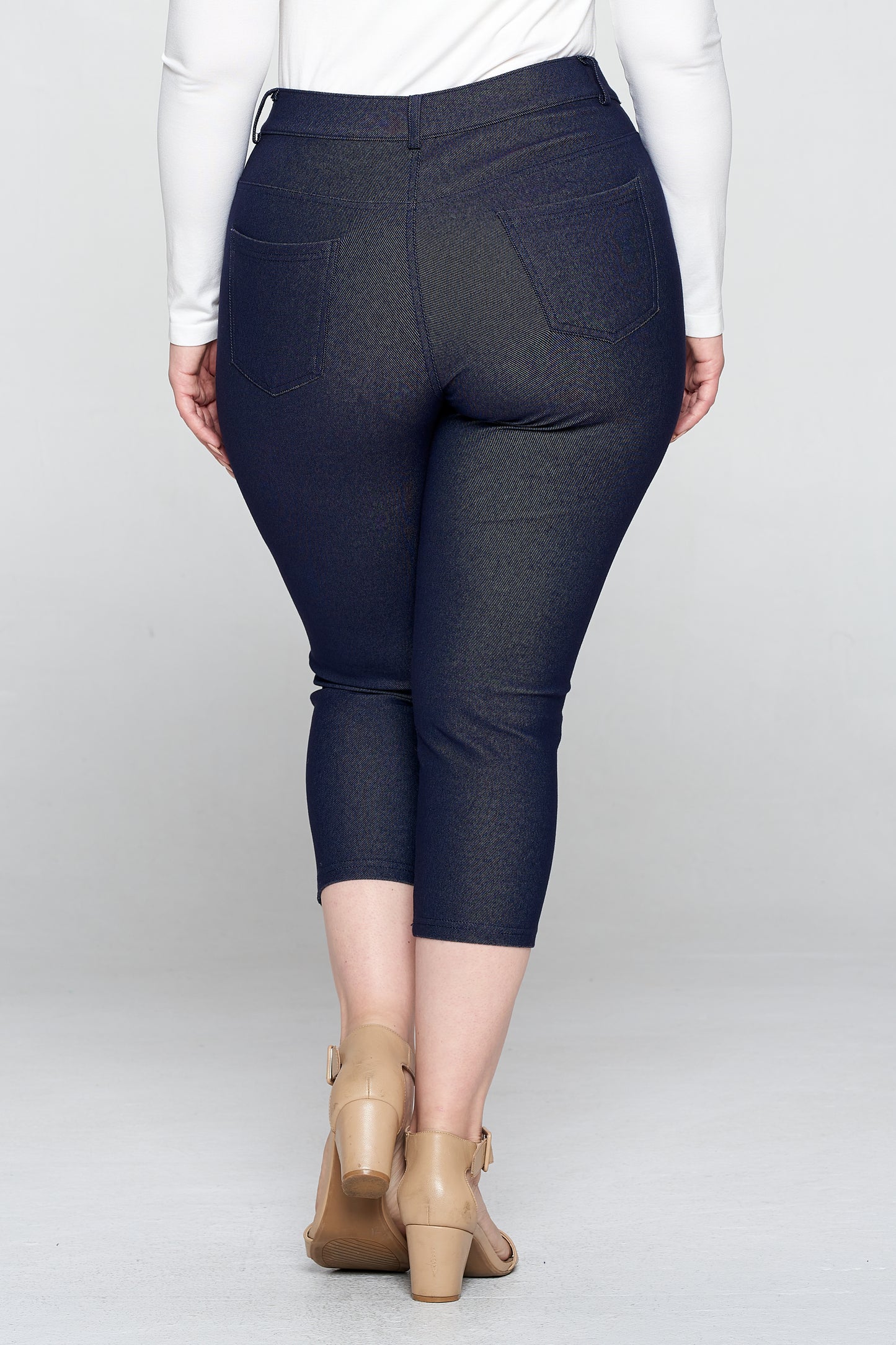 Double Take 5 Pocket Capri Jeggings - Navy