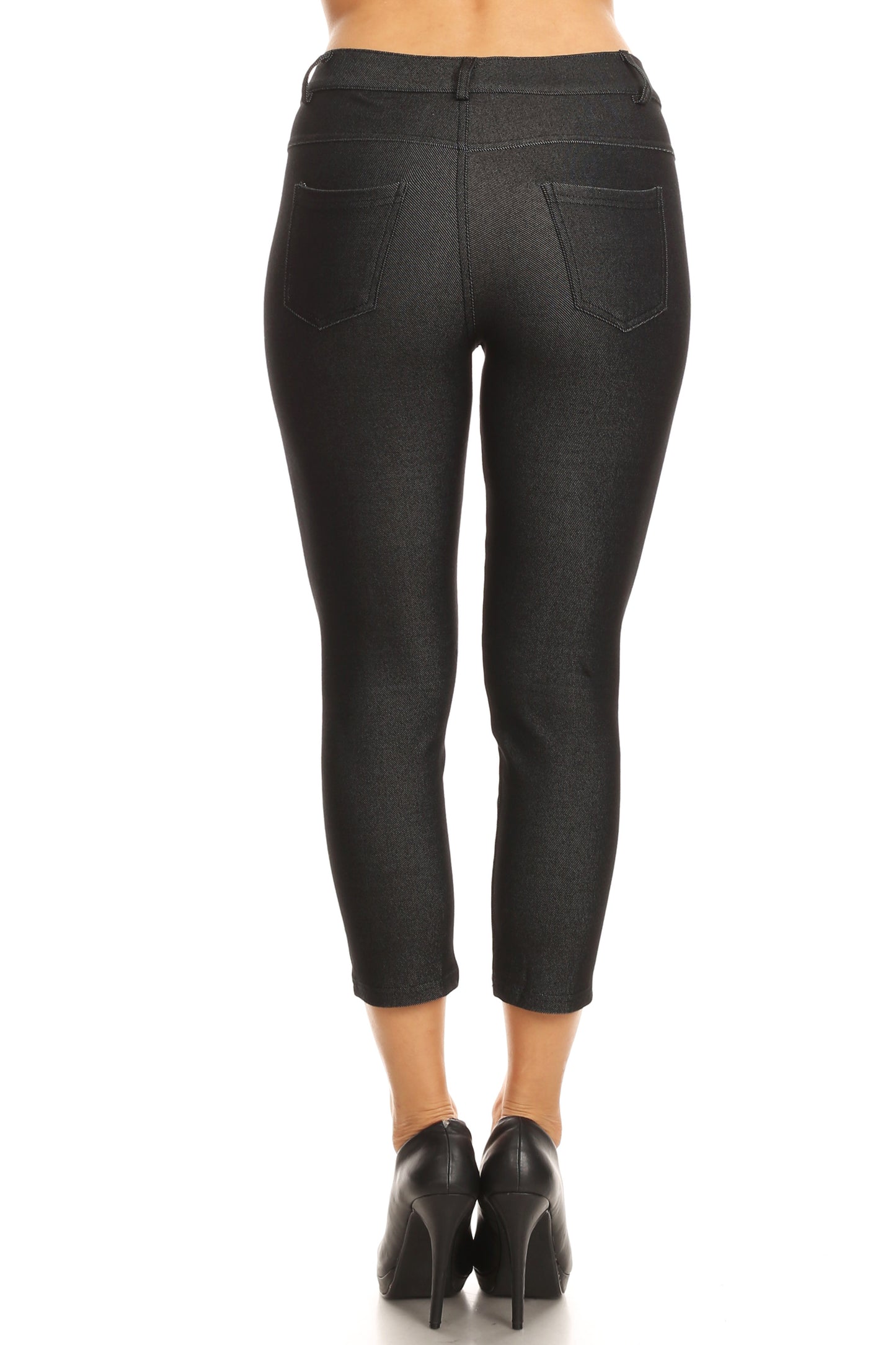 Double Take 5 Pocket Capri Jeggings - Black