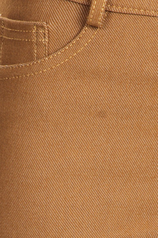 Double Take 5 Pocket Capri Jeggings - Khaki