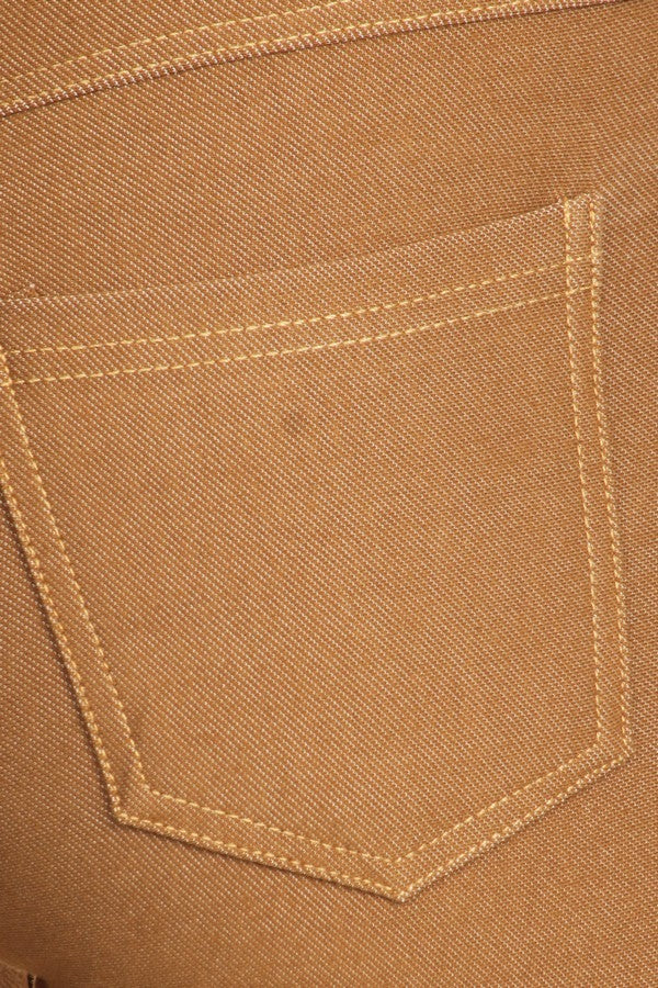 Double Take 5 Pocket Capri Jeggings - Khaki