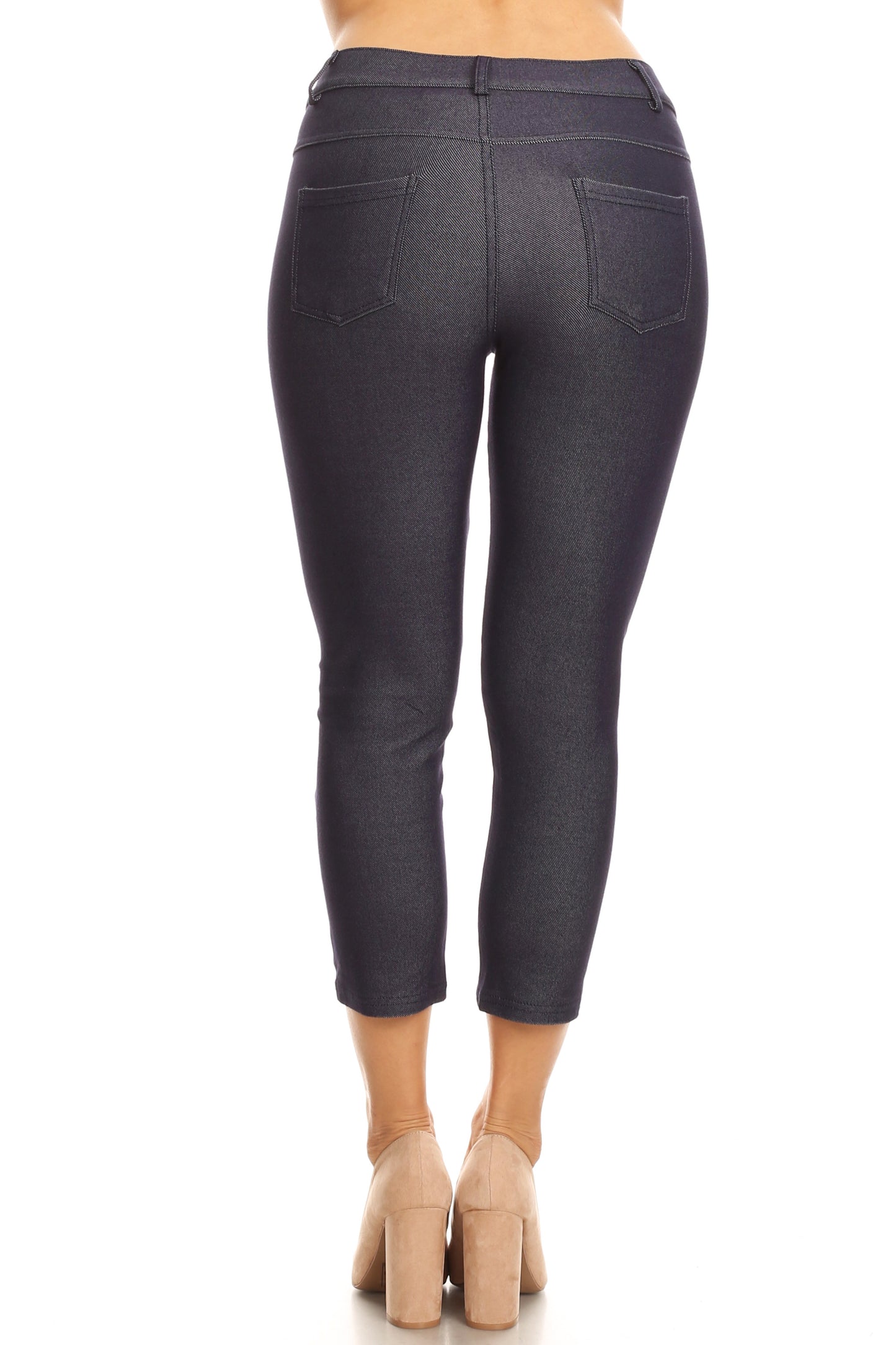 Double Take 5 Pocket Capri Jeggings - Navy