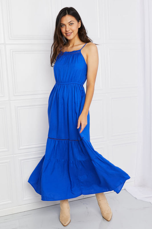 Women's Strappy Tiered Maxi Dress - Royal Blue
