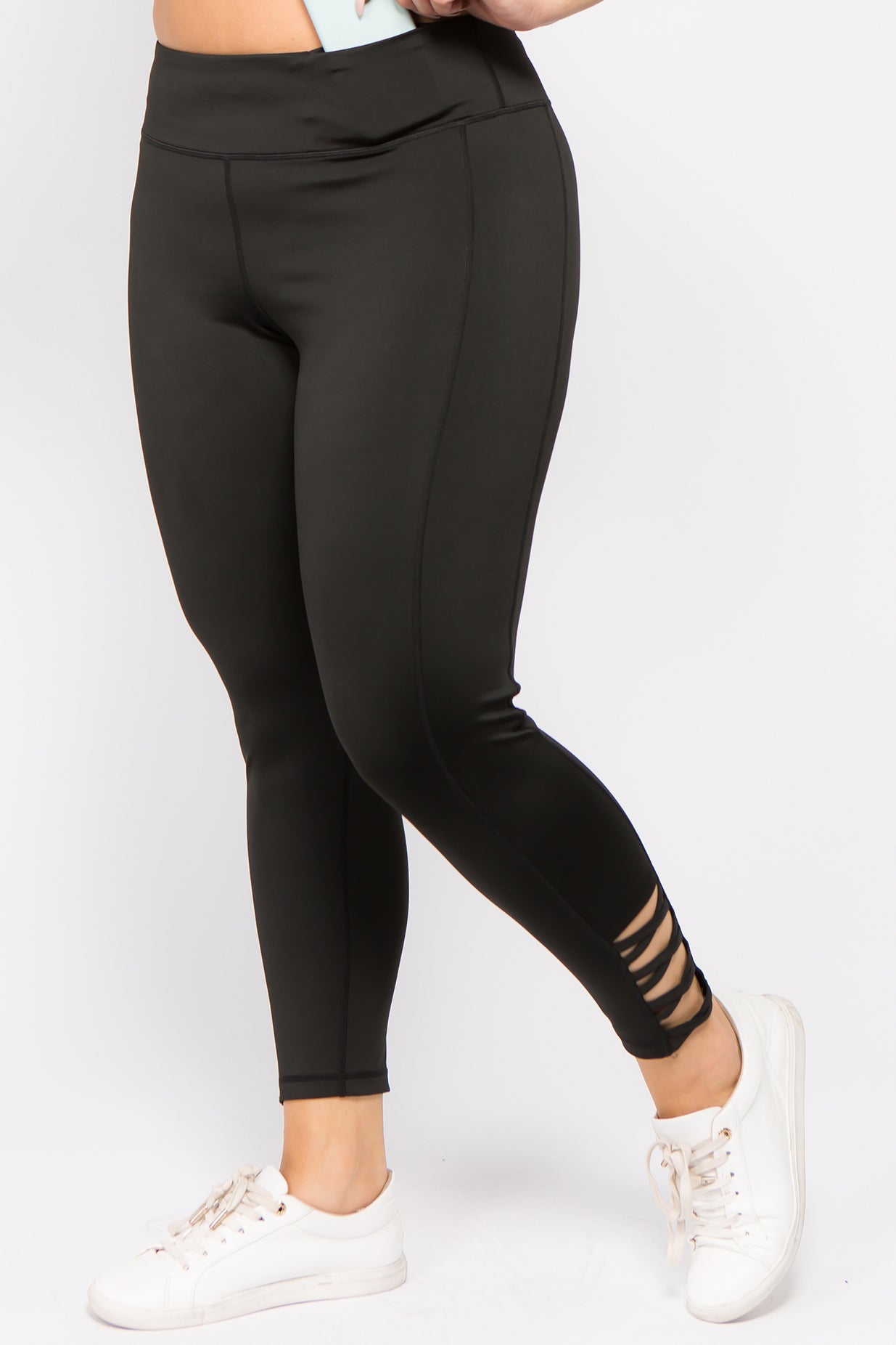 Amazon.com: FUAIOKT Plus Size Capri Leggings for Women High Waist Butt  Lifting Yoga Pants Ankle Cutout Workout Running Leggings Black : Sports &  Outdoors